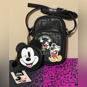 Primark Black Mickey Mouse Crossbody Bag Set